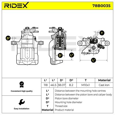 Brake Caliper RIDEX 78B0035 78B0035 - photo 5