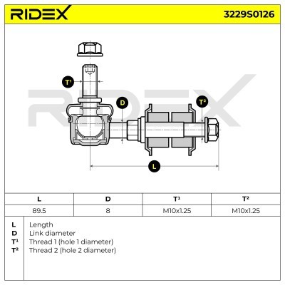Stabilizer Link RIDEX 3229S0126 3229S0126 - photo 6