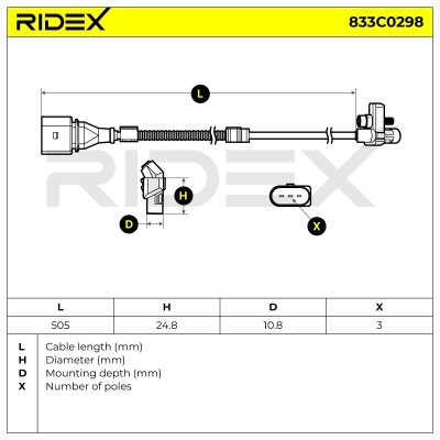 Crankshaft Pulse Sensor RIDEX 833C0298 833C0298 - photo 6