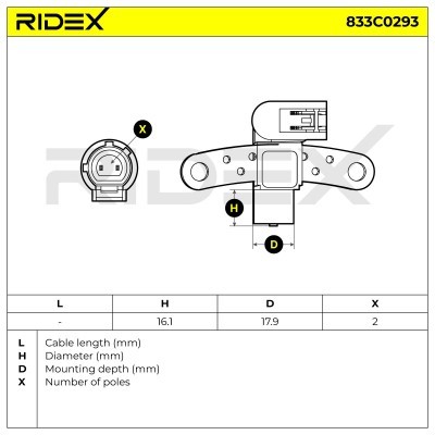 Crankshaft Pulse Sensor RIDEX 833C0293 833C0293 - photo 5