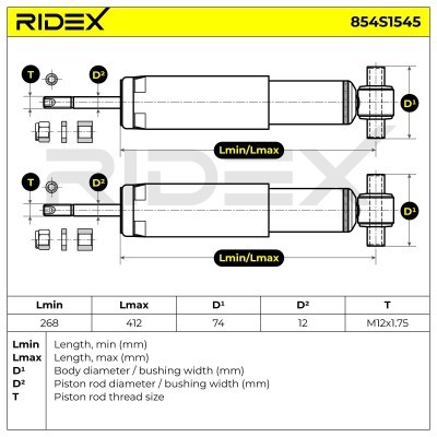 Shock Absorber RIDEX 854S1545 854S1545 - photo 5