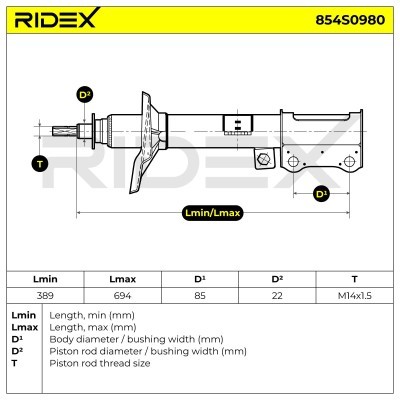 Shock Absorber RIDEX 854S0980 854S0980 - photo 6