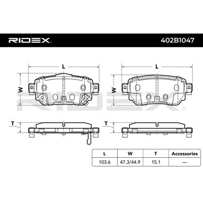 Brake Pads Set RIDEX 402B1047 402B1047 - photo 2