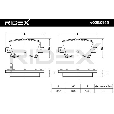 Brake Pads Set RIDEX 402B0149 402B0149 - photo 7