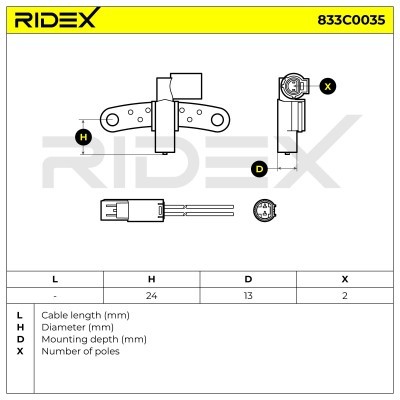 Crankshaft Pulse Sensor RIDEX 833C0035 833C0035 - photo 4