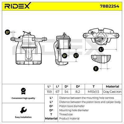 Brake Caliper RIDEX 78B2254 78B2254 - photo 6