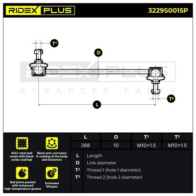 Stabilizer Link RIDEX 3229S0015P 3229S0015P - photo 9