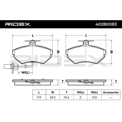 Brake Pads Set RIDEX 402B0083 402B0083 - photo 5