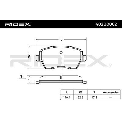 Brake Pads Set RIDEX 402B0062 402B0062 - photo 3
