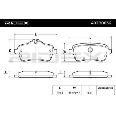 Brake Pads Set RIDEX 402B0836 402B0836 - photo 7