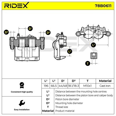 Brake Caliper RIDEX 78B0611 78B0611 - photo 5