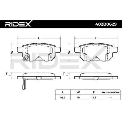 Brake Pads Set RIDEX 402B0629 402B0629 - photo 6