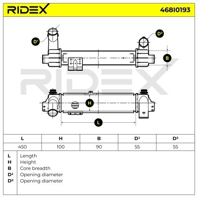 Intercooler, Charger RIDEX 468I0193 468I0193 - photo 7