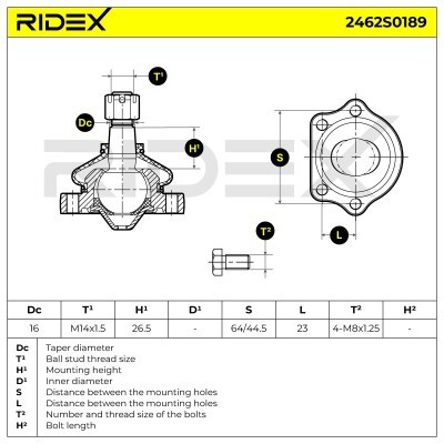 Ball Joint RIDEX 2462S0189 2462S0189 - photo 11