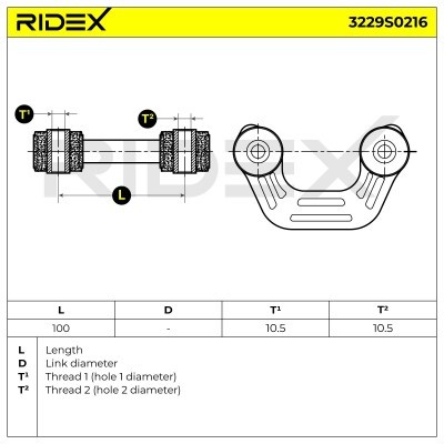 Stabilizer Link RIDEX 3229S0216 3229S0216 - photo 6