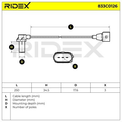 Crankshaft Pulse Sensor RIDEX 833C0126 833C0126 - photo 5