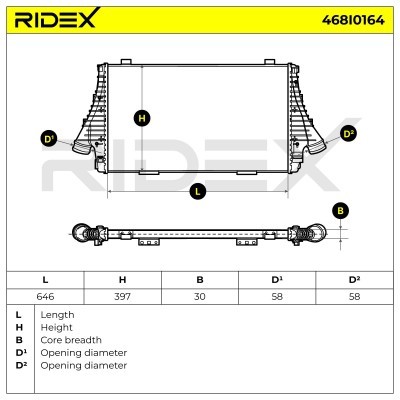 Intercooler, Charger RIDEX 468I0164 468I0164 - photo 5