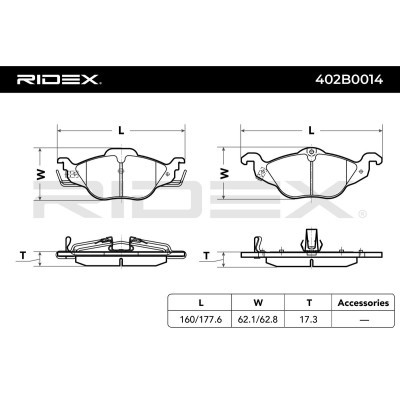 Brake Pads Set RIDEX 402B0014 402B0014 - photo 3