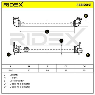 Intercooler, Charger RIDEX 468I0041 468I0041 - photo 7