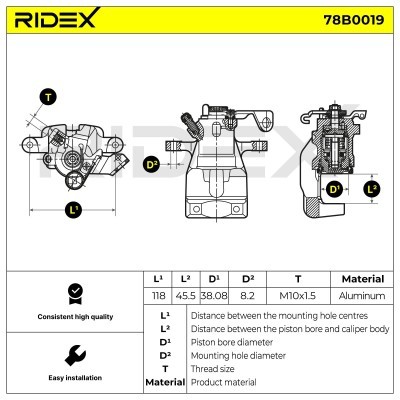 Brake Caliper RIDEX 78B0019 78B0019 - photo 5