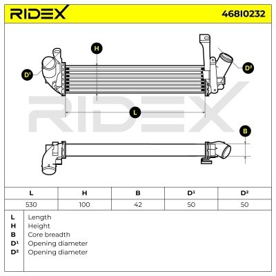 Intercooler, Charger RIDEX 468I0232 468I0232 - photo 7
