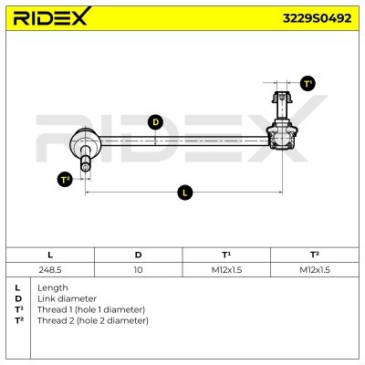 Stabilizer Link RIDEX 3229S0492 3229S0492 - photo 5