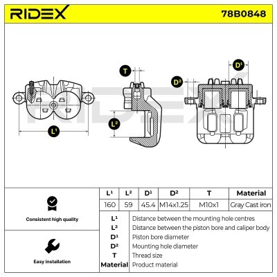 Brake Caliper RIDEX 78B0848 78B0848 - photo 6