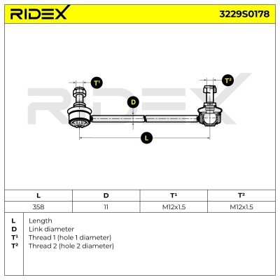 Stabilizer Link RIDEX 3229S0178 3229S0178 - photo 6