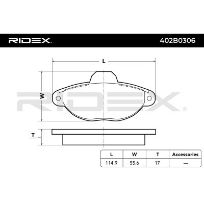 Brake Pads Set RIDEX 402B0306 402B0306 - photo 3