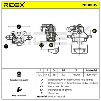 Brake Caliper RIDEX 78B0015 78B0015 - photo 4