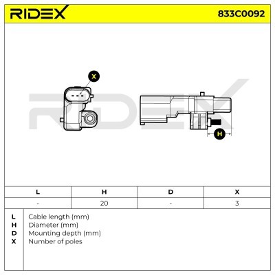 Crankshaft Pulse Sensor RIDEX 833C0092 833C0092 - photo 6