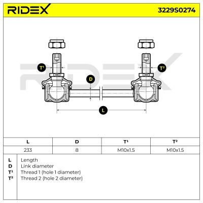 Stabilizer Link RIDEX 3229S0274 3229S0274 - photo 5