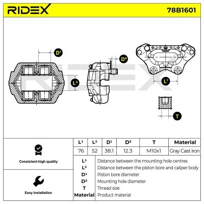 Brake Caliper RIDEX 78B1601 78B1601 - photo 6
