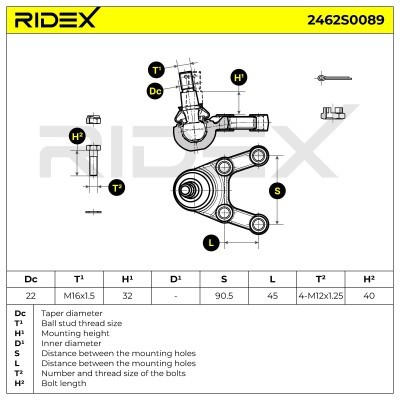 Ball Joint RIDEX 2462S0089 2462S0089 - photo 5