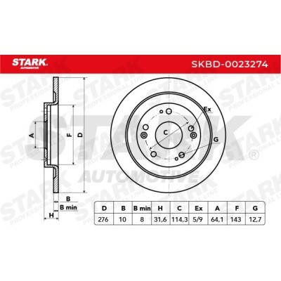 Brake Disc Stark SKBD-0023274 SKBD-0023274 - photo 3