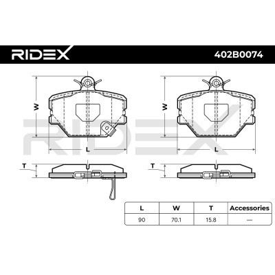 Brake Pads Set RIDEX 402B0074 402B0074 - photo 7