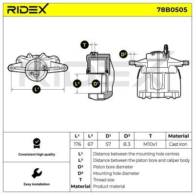 Brake Caliper RIDEX 78B0505 78B0505 - photo 5