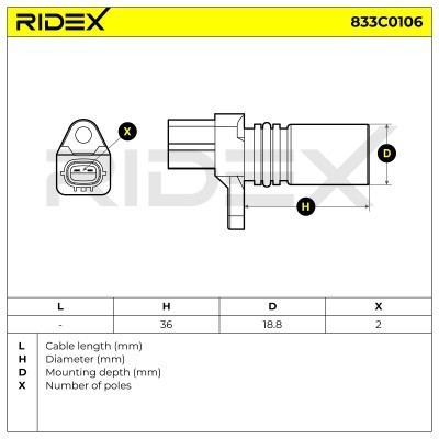 Crankshaft Pulse Sensor RIDEX 833C0106 833C0106 - photo 5
