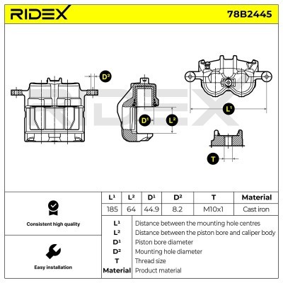 Brake Caliper RIDEX 78B2445 78B2445 - photo 3