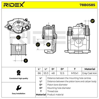 Brake Caliper RIDEX 78B0585 78B0585 - photo 7