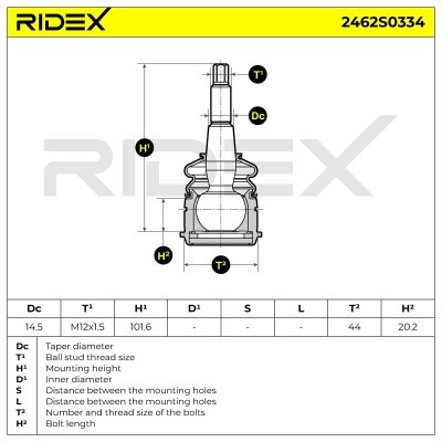 Ball Joint RIDEX 2462S0334 2462S0334 - photo 5