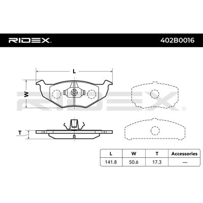 Brake Pads Set RIDEX 402B0016 402B0016 - photo 3