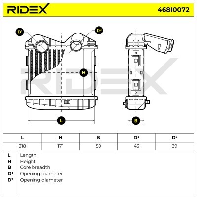 Intercooler, Charger RIDEX 468I0072 468I0072 - photo 5