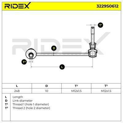 Stabilizer Link RIDEX 3229S0612 3229S0612 - photo 7
