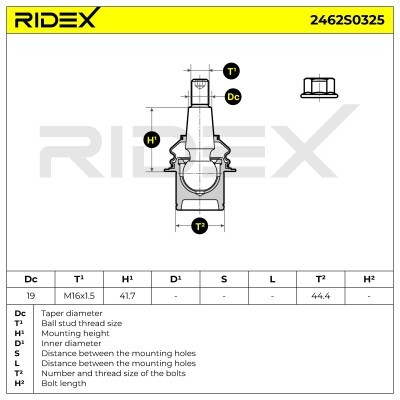 Ball Joint RIDEX 2462S0325 2462S0325 - photo 6