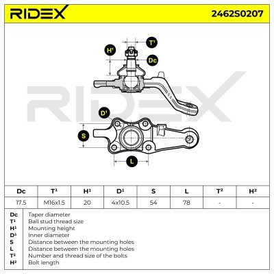 Ball Joint RIDEX 2462S0207 2462S0207 - photo 7