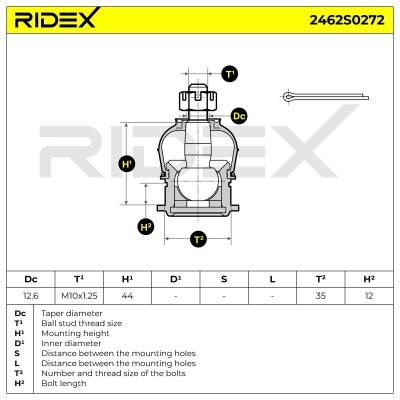 Ball Joint RIDEX 2462S0272 2462S0272 - photo 5