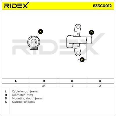 Crankshaft Pulse Sensor RIDEX 833C0012 833C0012 - photo 3