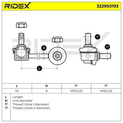 Stabilizer Link RIDEX 3229S0193 3229S0193 - photo 6