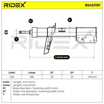 Shock Absorber RIDEX 854S1191 854S1191 - photo 9